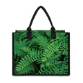 Green Fern Leaf Print Canvas Tote Bag