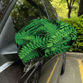 Green Fern Leaf Print Car Side Mirror Covers