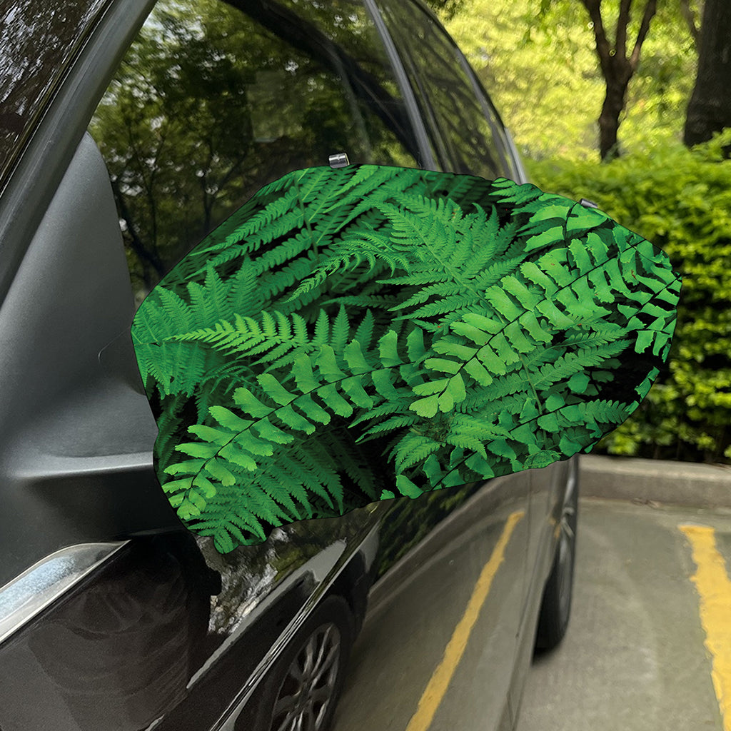 Green Fern Leaf Print Car Side Mirror Covers