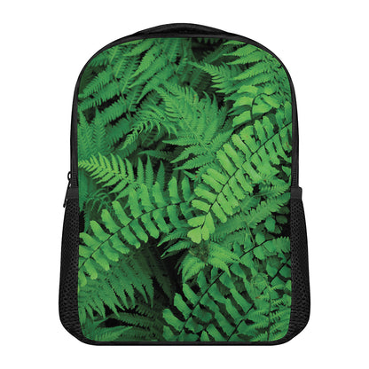 Green Fern Leaf Print Casual Backpack
