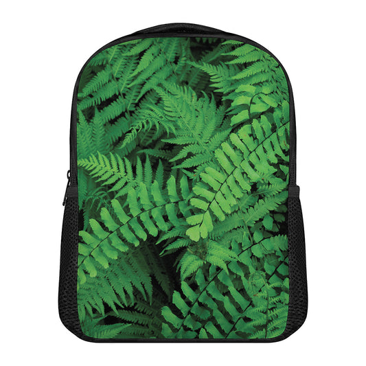 Green Fern Leaf Print Casual Backpack