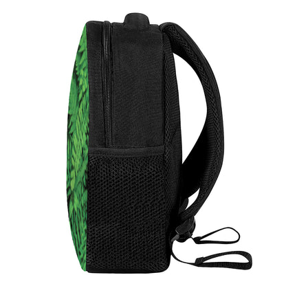 Green Fern Leaf Print Casual Backpack
