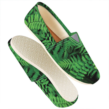 Green Fern Leaf Print Casual Shoes
