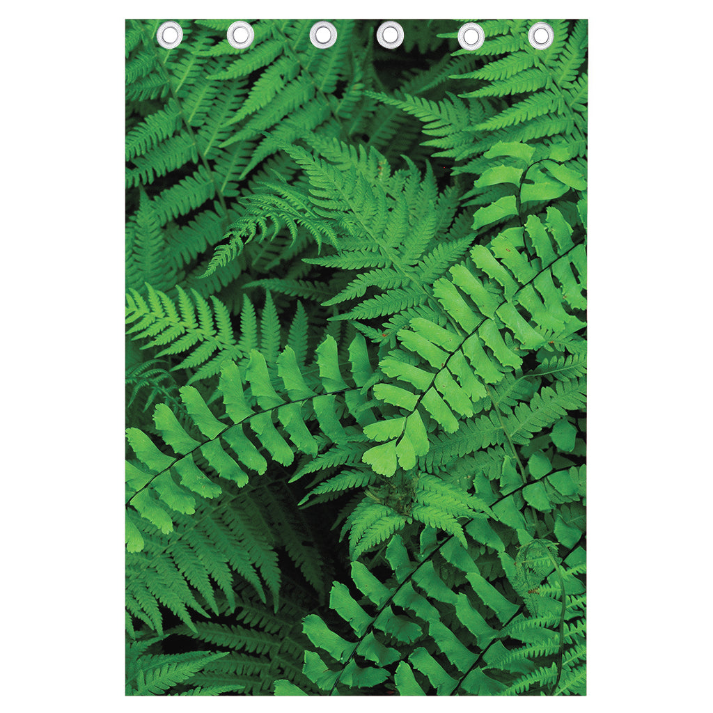 Green Fern Leaf Print Curtain