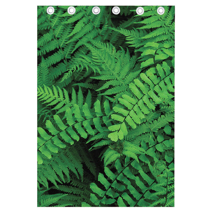 Green Fern Leaf Print Curtain