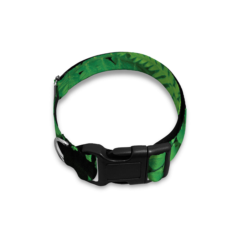 Green Fern Leaf Print Dog Collar