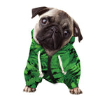 Green Fern Leaf Print Dog Zip Up Hoodie