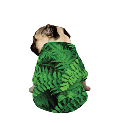 Green Fern Leaf Print Dog Zip Up Jacket