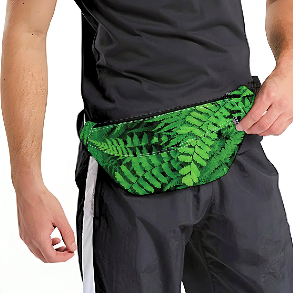 Green Fern Leaf Print Fanny Pack
