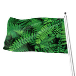 Green Fern Leaf Print Flag