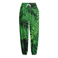 Green Fern Leaf Print Fleece Lined Knit Pants