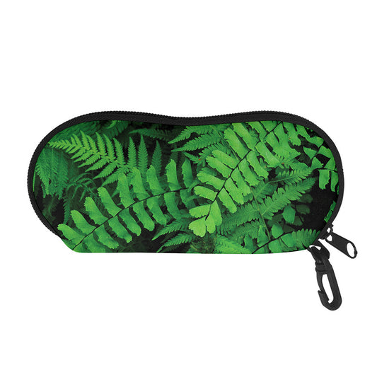 Green Fern Leaf Print Glasses Case