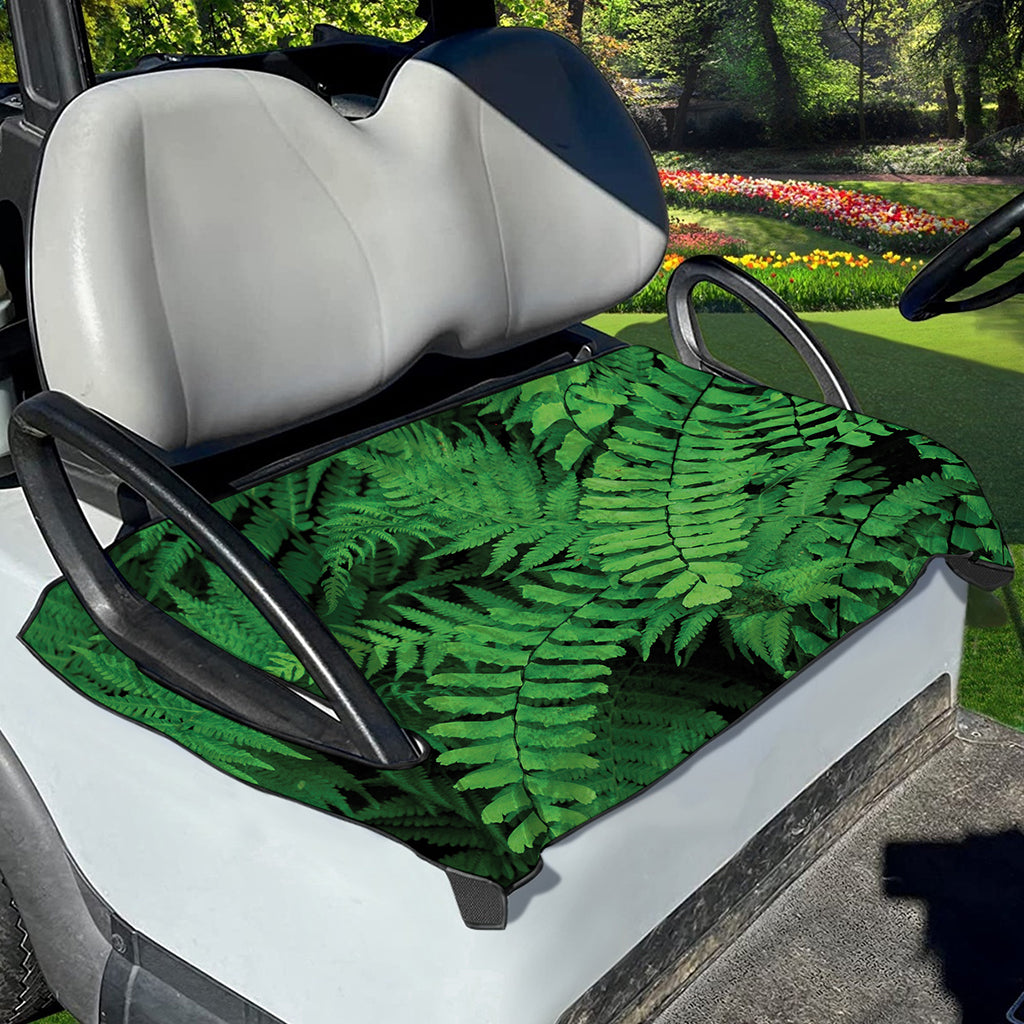 Green Fern Leaf Print Golf Cart Seat Cover