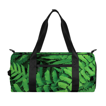 Green Fern Leaf Print Gym Bag