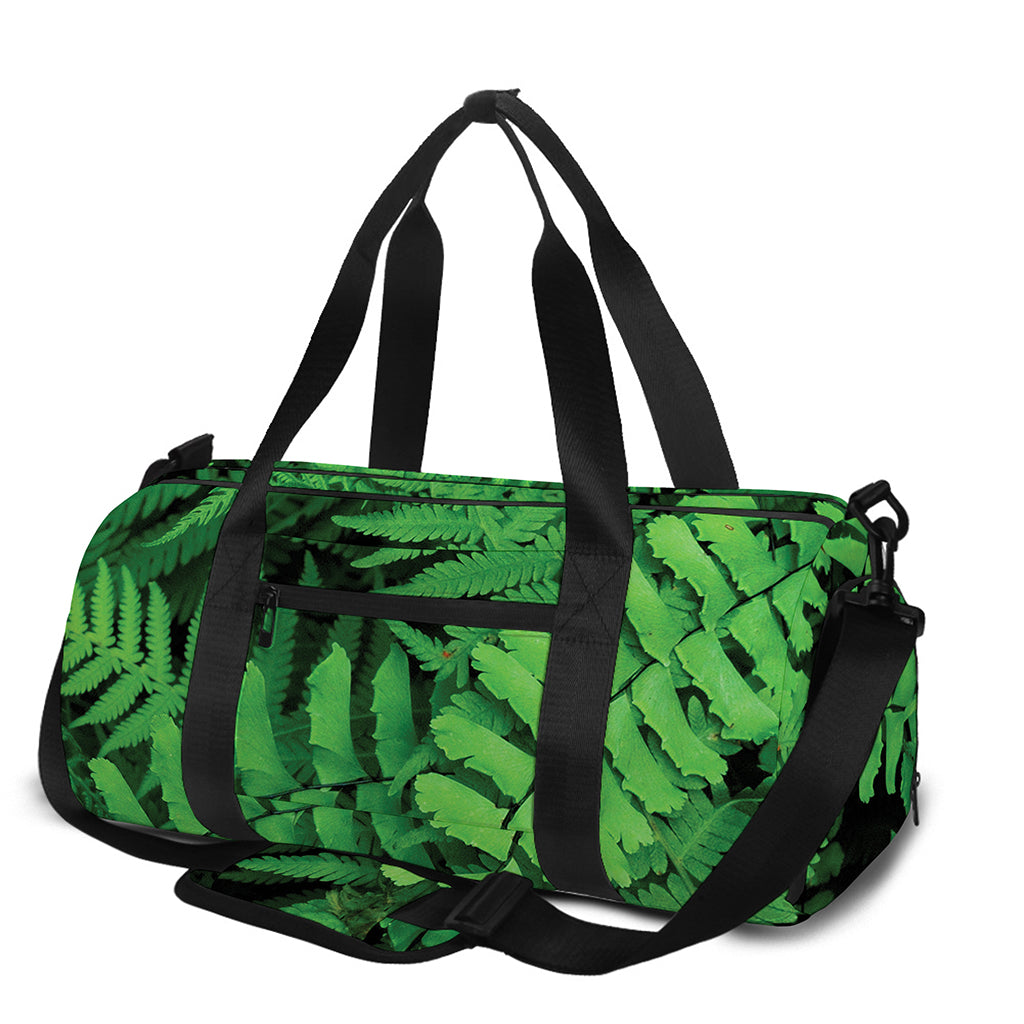 Green Fern Leaf Print Gym Bag