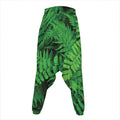 Green Fern Leaf Print Hammer Pants