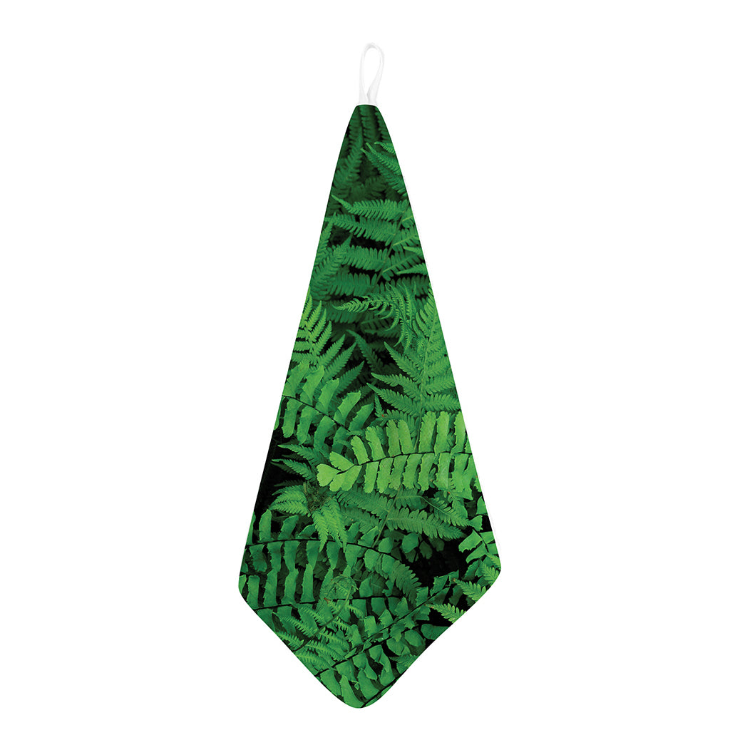 Green Fern Leaf Print Hand Towel