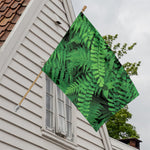 Green Fern Leaf Print House Flag