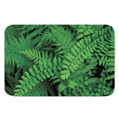 Green Fern Leaf Print Indoor Door Mat