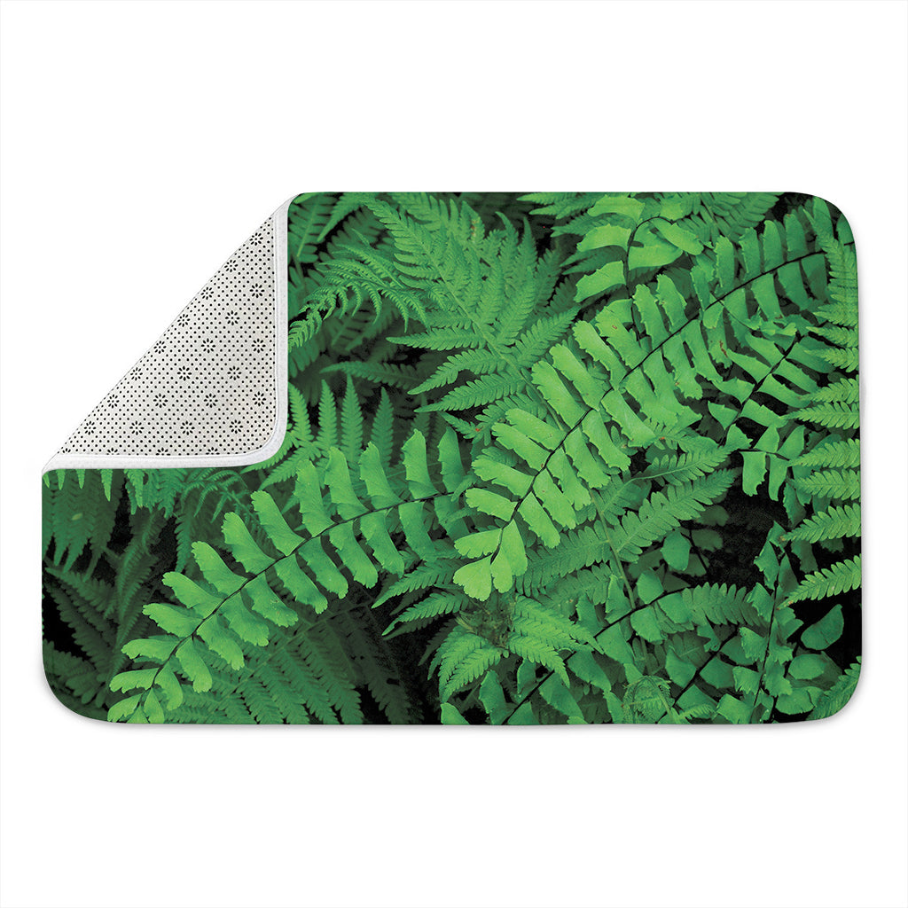 Green Fern Leaf Print Indoor Door Mat