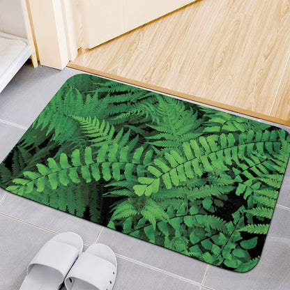 Green Fern Leaf Print Indoor Door Mat