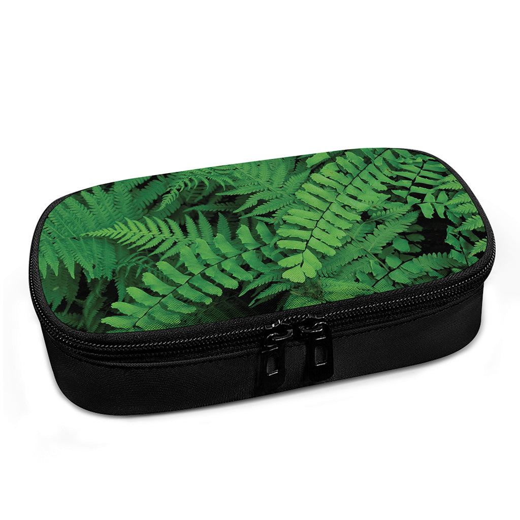 Green Fern Leaf Print Insulin Cooler Travel Case