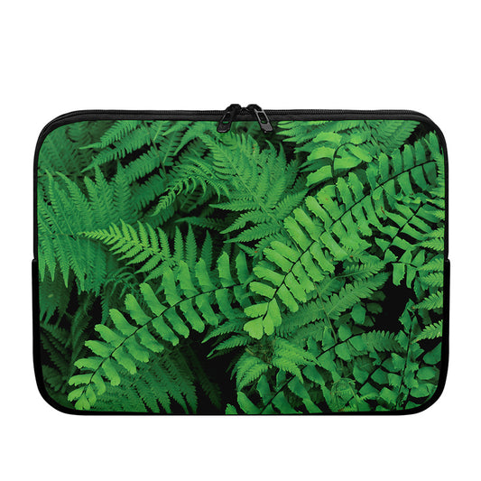 Green Fern Leaf Print Laptop Sleeve