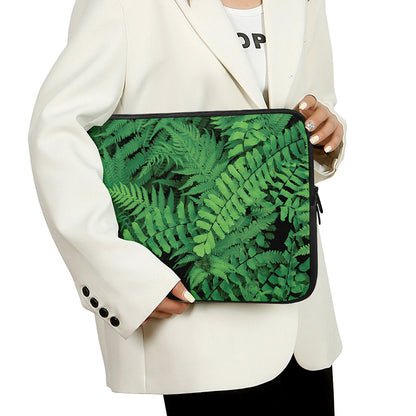 Green Fern Leaf Print Laptop Sleeve