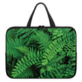 Green Fern Leaf Print Laptop Sleeve With Handle