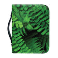 Green Fern Leaf Print Leather Bible Cover