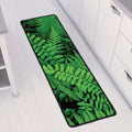 Green Fern Leaf Print Long Kitchen Mat