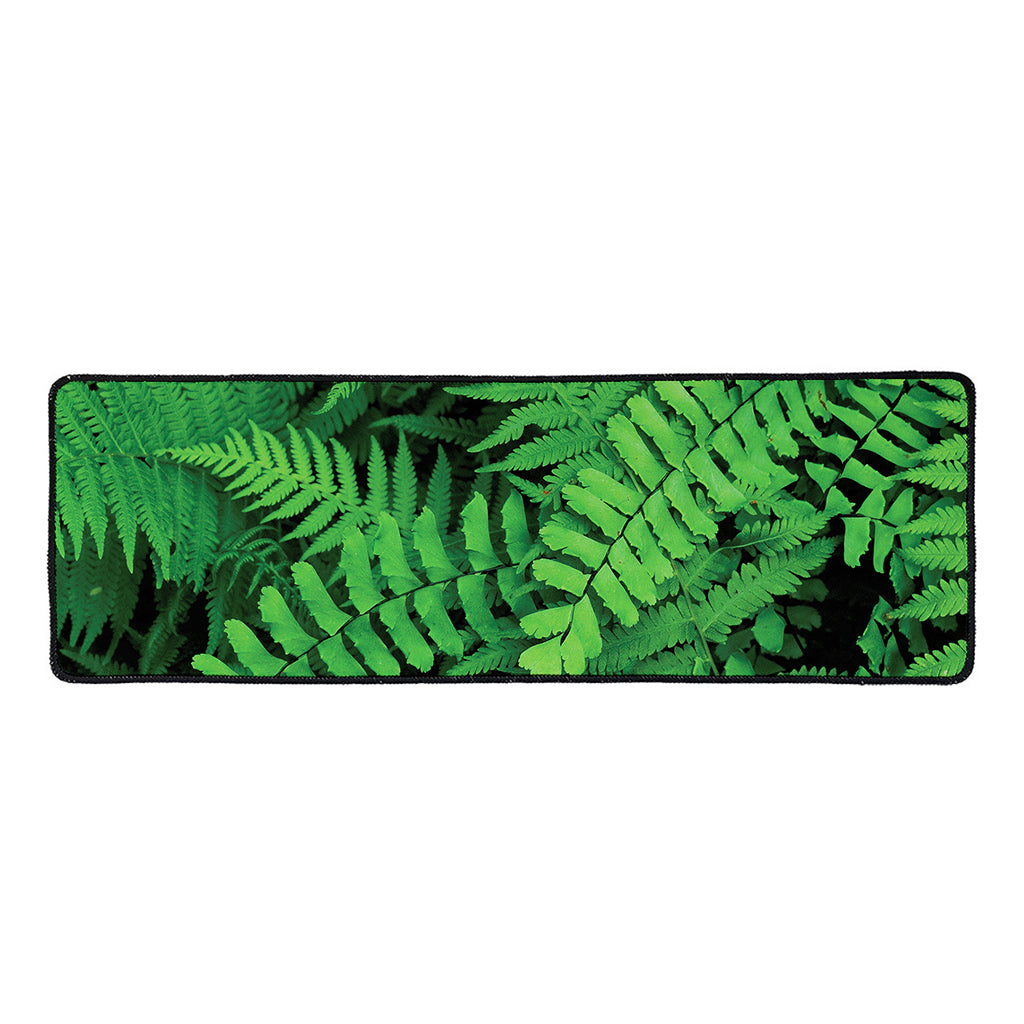 Green Fern Leaf Print Long Kitchen Mat