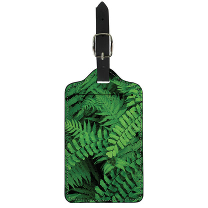 Green Fern Leaf Print Luggage Tag
