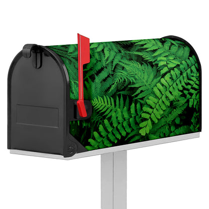 Green Fern Leaf Print Mailbox Cover