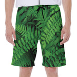 Green Fern Leaf Print Men's Beach Shorts
