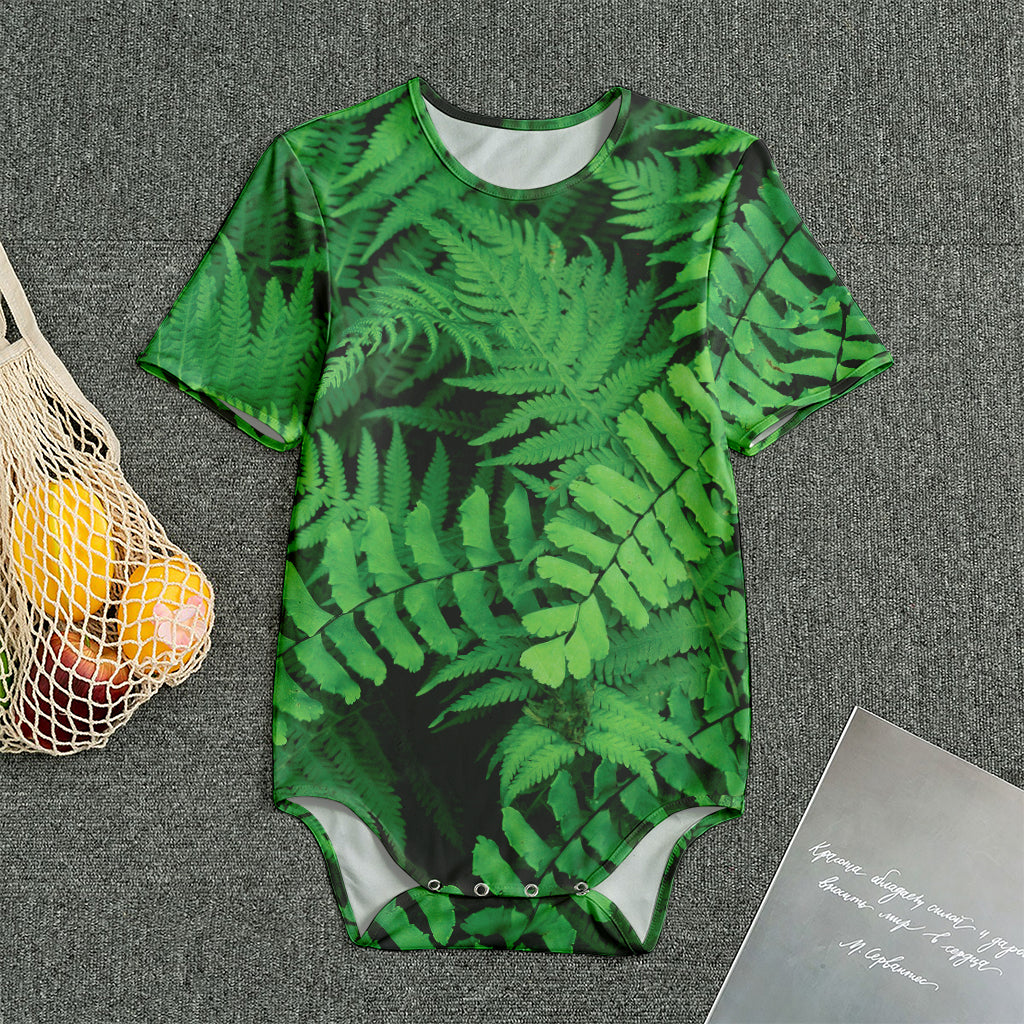 Green Fern Leaf Print Men's Bodysuit