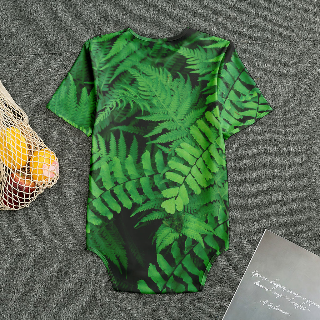 Green Fern Leaf Print Men's Bodysuit