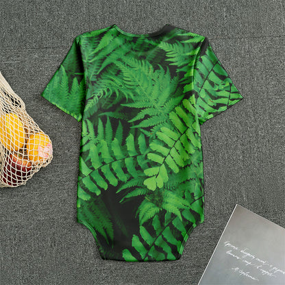 Green Fern Leaf Print Men's Bodysuit
