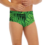 Green Fern Leaf Print Men's Briefs