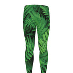 Green Fern Leaf Print Men's leggings