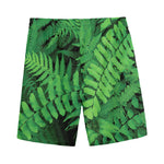 Green Fern Leaf Print Men's Sports Shorts