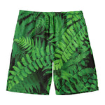 Green Fern Leaf Print Men's Swim Trunks