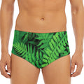 Green Fern Leaf Print Men's Triangle Swim Briefs