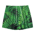 Green Fern Leaf Print Mesh Shorts