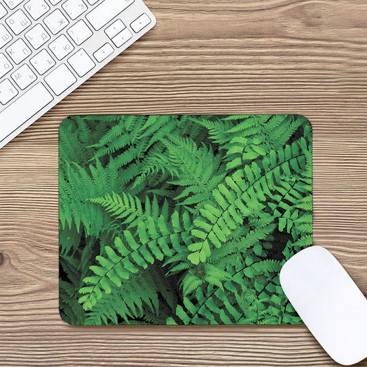 Green Fern Leaf Print Mouse Pad