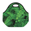 Green Fern Leaf Print Neoprene Lunch Bag