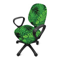 Green Fern Leaf Print Office Chair Cover