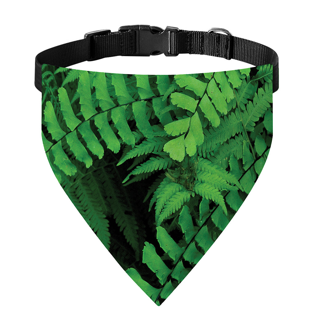 Green Fern Leaf Print Over The Collar Dog Bandana