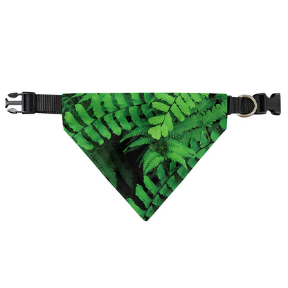 Green Fern Leaf Print Over The Collar Dog Bandana
