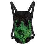 Green Fern Leaf Print Pet Carrier Backpack